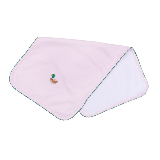 Mini Mallard Embroidered Burp Cloth - Pink - Magnolia BabyBurp Cloth