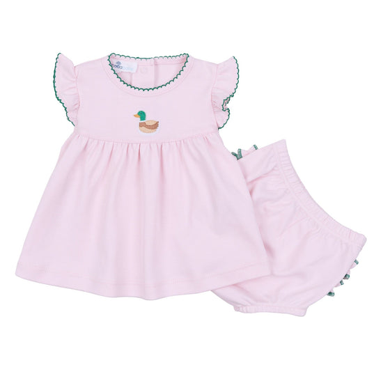 Mini Mallard Embroidered Diaper Cover Set - Pink - Magnolia BabyDiaper Cover