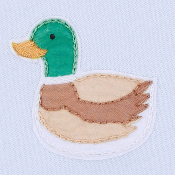 Mini Mallard Embroidered Receiving Blanket - Light Blue - Magnolia BabyReceiving Blanket