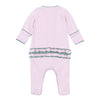 Mini Mallard Embroidered Ruffle Footie - Pink - Magnolia BabyFootie