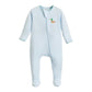Mini Mallard Embroidered Zip Footie - Light Blue - Magnolia BabyFootie