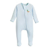 Mini Mallard Embroidered Zip Footie - Light Blue - Magnolia BabyFootie