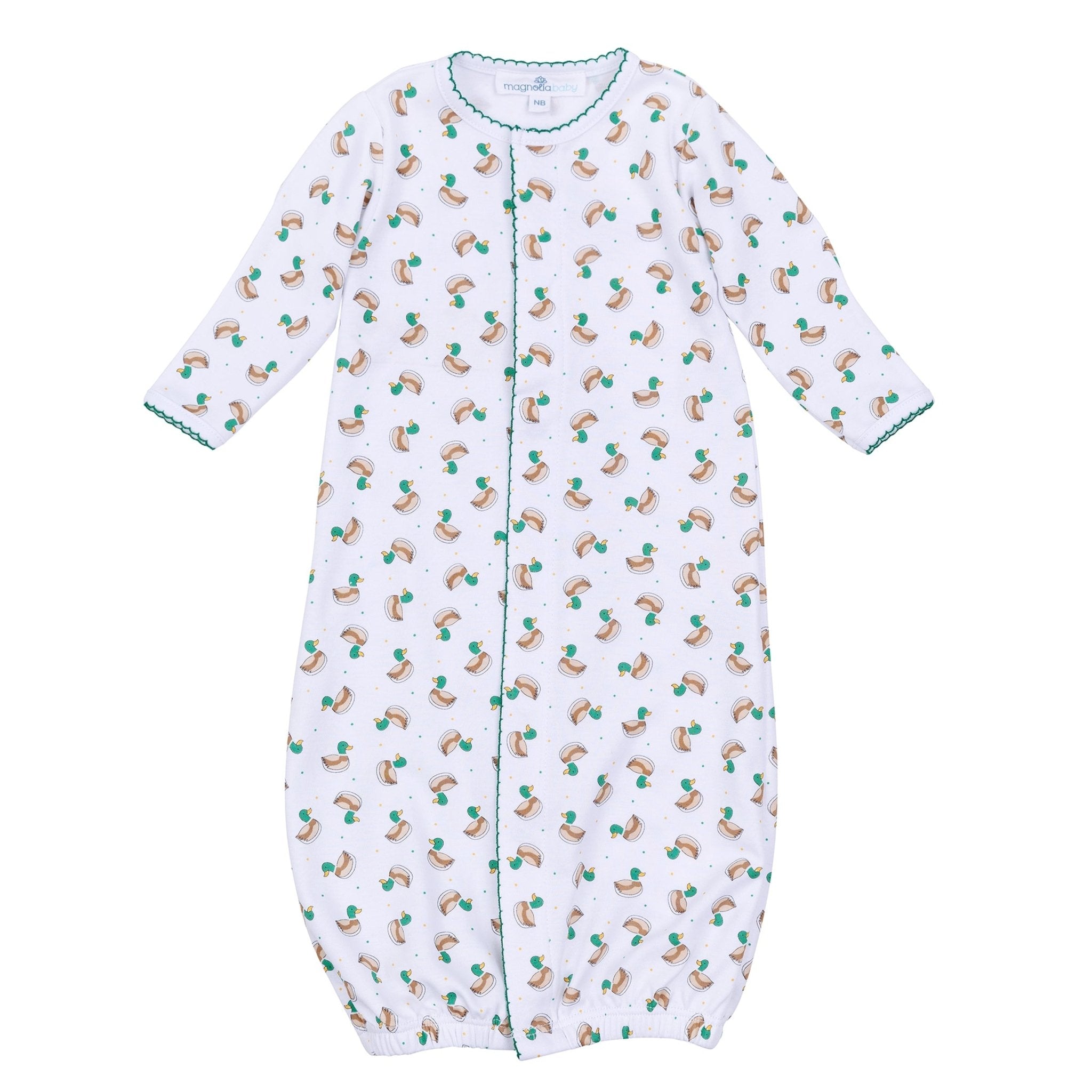 Mini Mallard Print Converter - Green - Magnolia BabyConverter Gown
