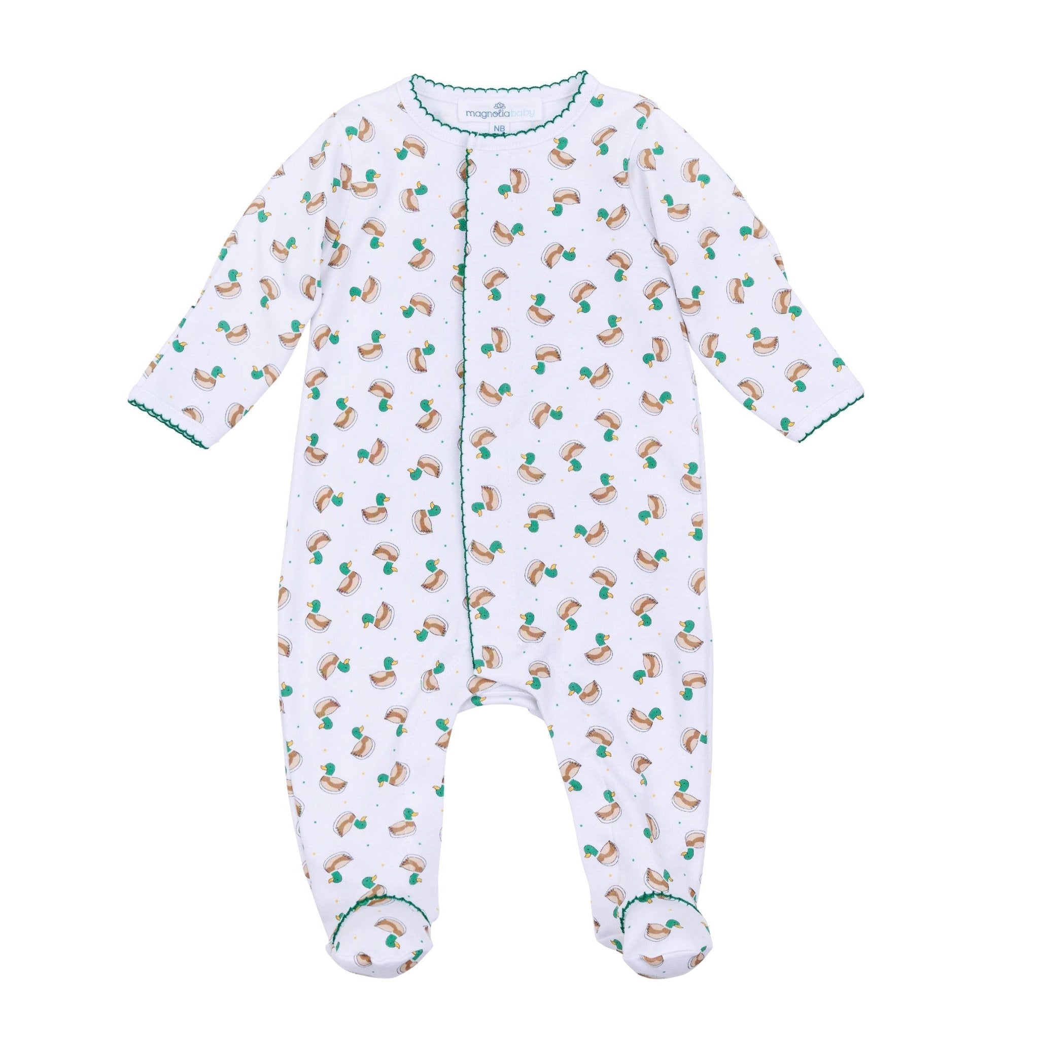Mini Mallard Print Footie - Green - Magnolia BabyFootie