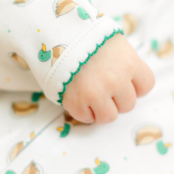 Mini Mallard Print Zip Footie - Green - Magnolia BabyFootie