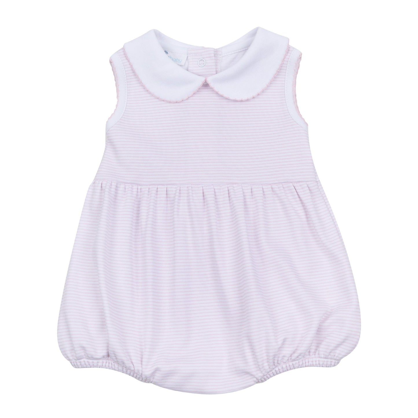 Mini Stripes Collared Sleeveless Bubble - Pink - Magnolia BabyBubble