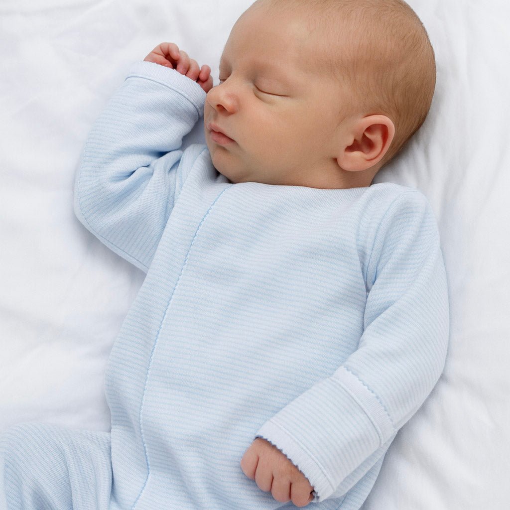 Mini Stripes Converter - Blue - Magnolia BabyConverter Gown