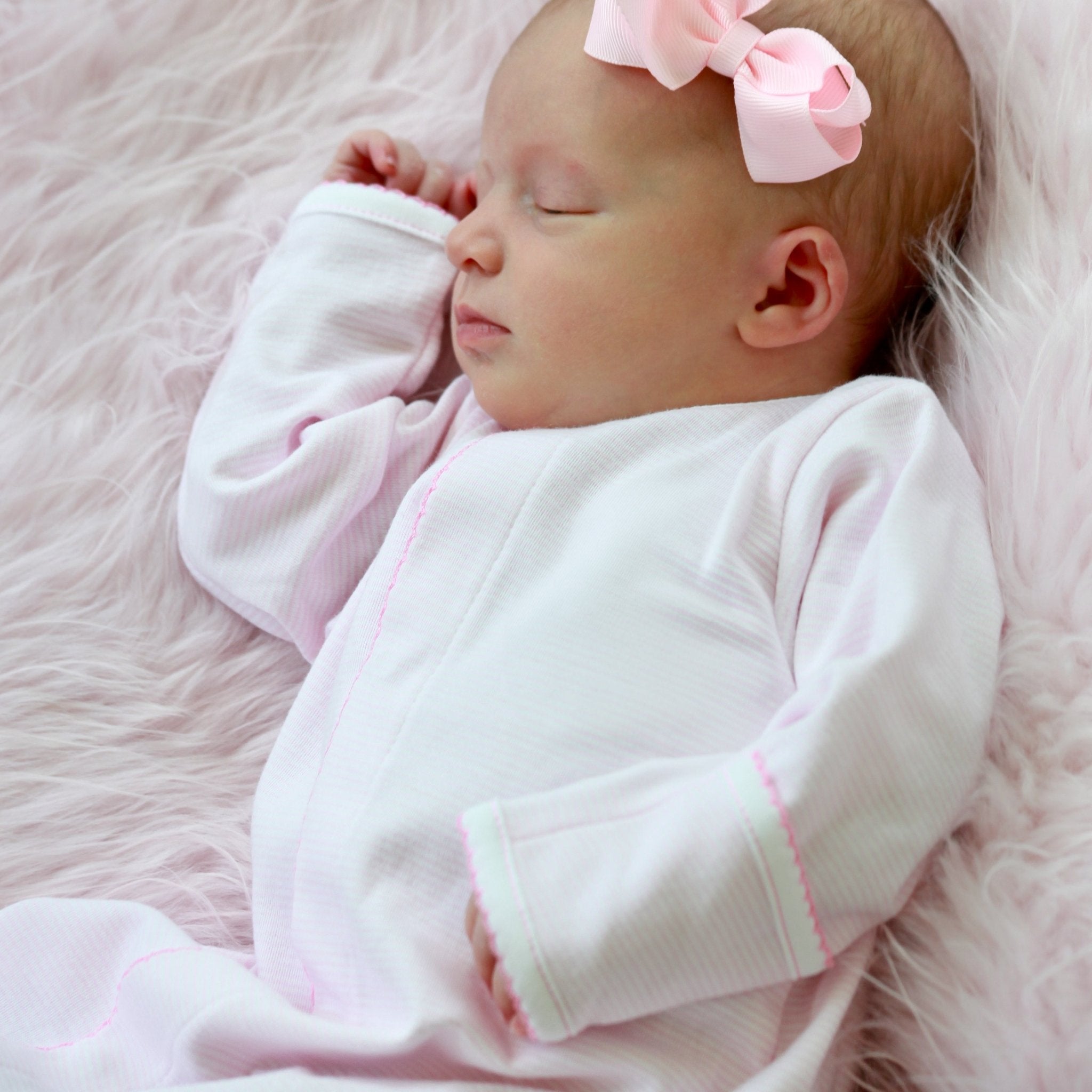 Mini Stripes Converter - Pink - Magnolia BabyConverter Gown