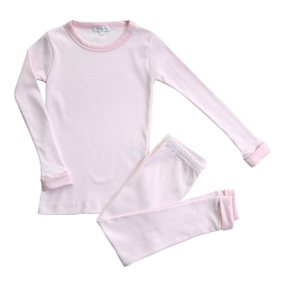 Mini Stripes Dark Pink Long Pajamas - Magnolia BabyLong Pajamas