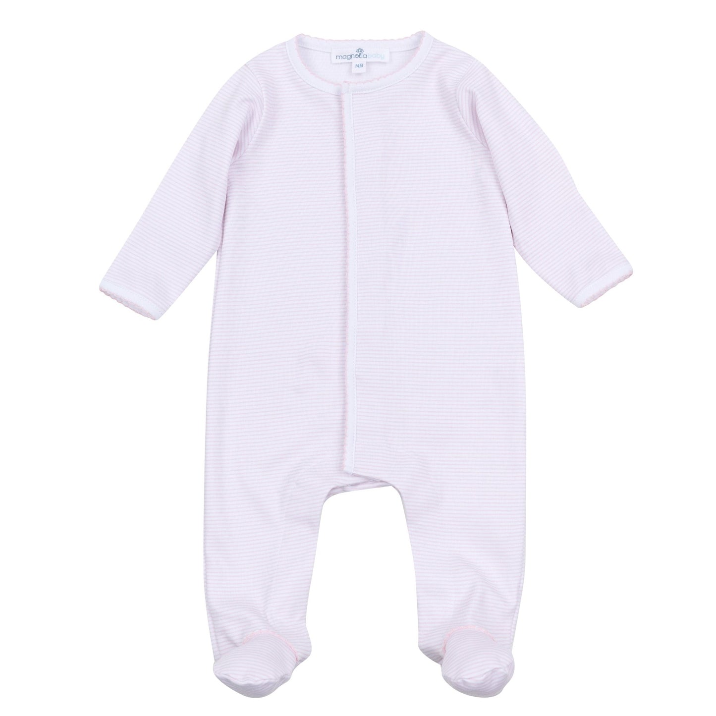 Mini Stripes Footie - Pink - Magnolia BabyFootie