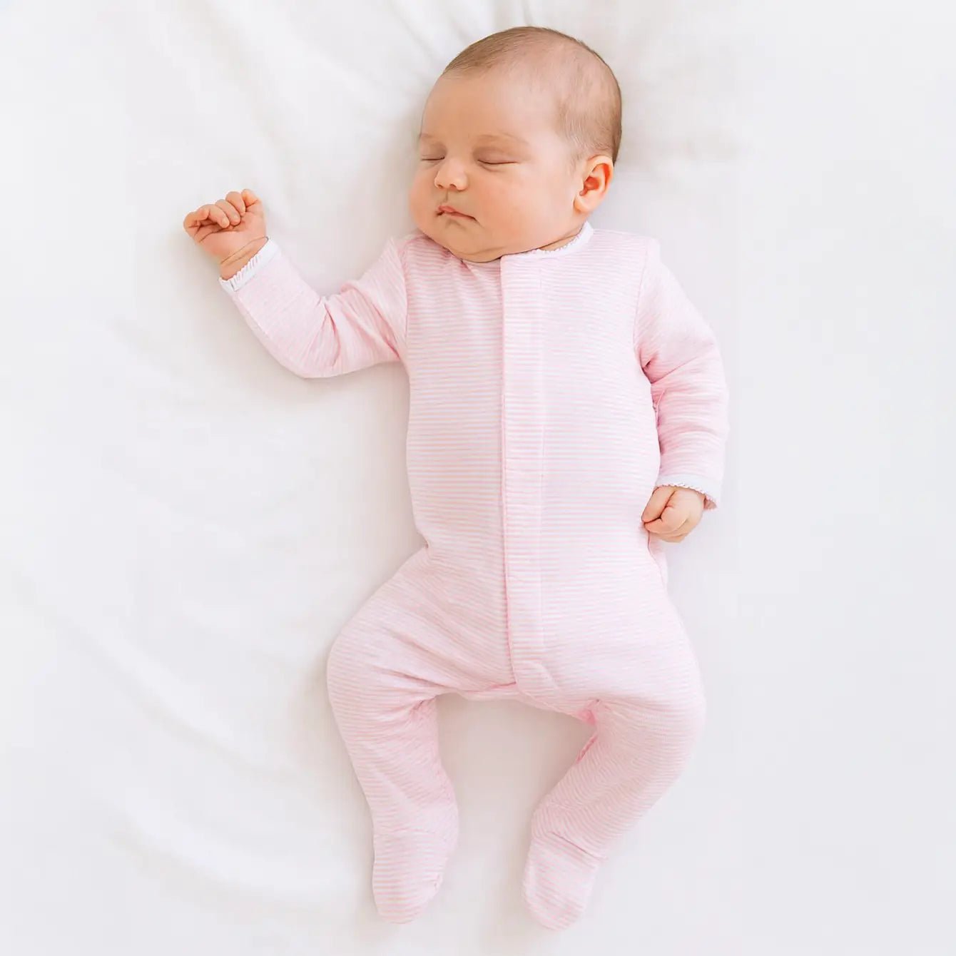 Magnolia Baby_Mini Stripes Footie - Pink_1