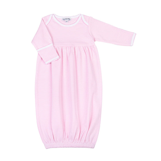 Mini Stripes Gathered Gown - Pink - Magnolia BabyGown