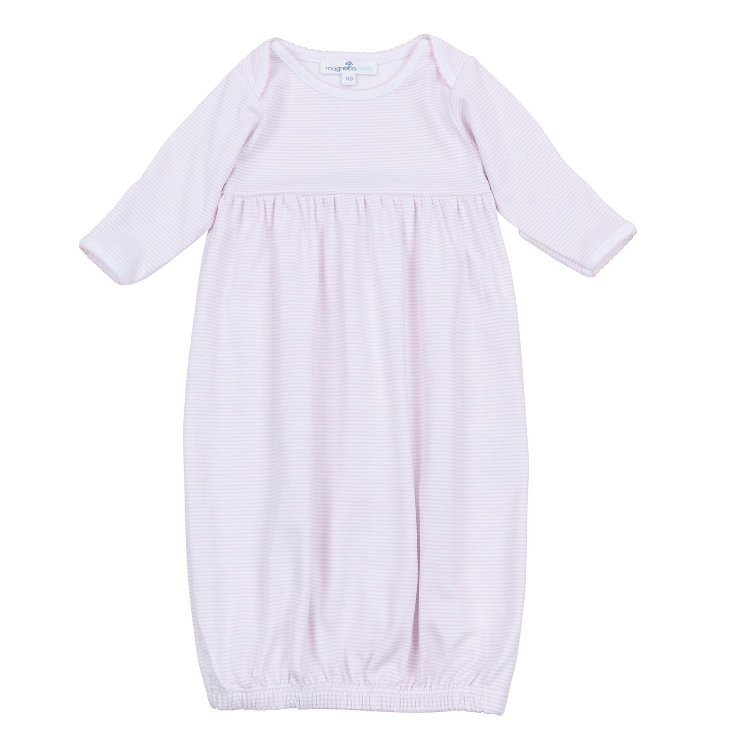 Mini Stripes Gathered Gown - Pink - Magnolia BabyGown