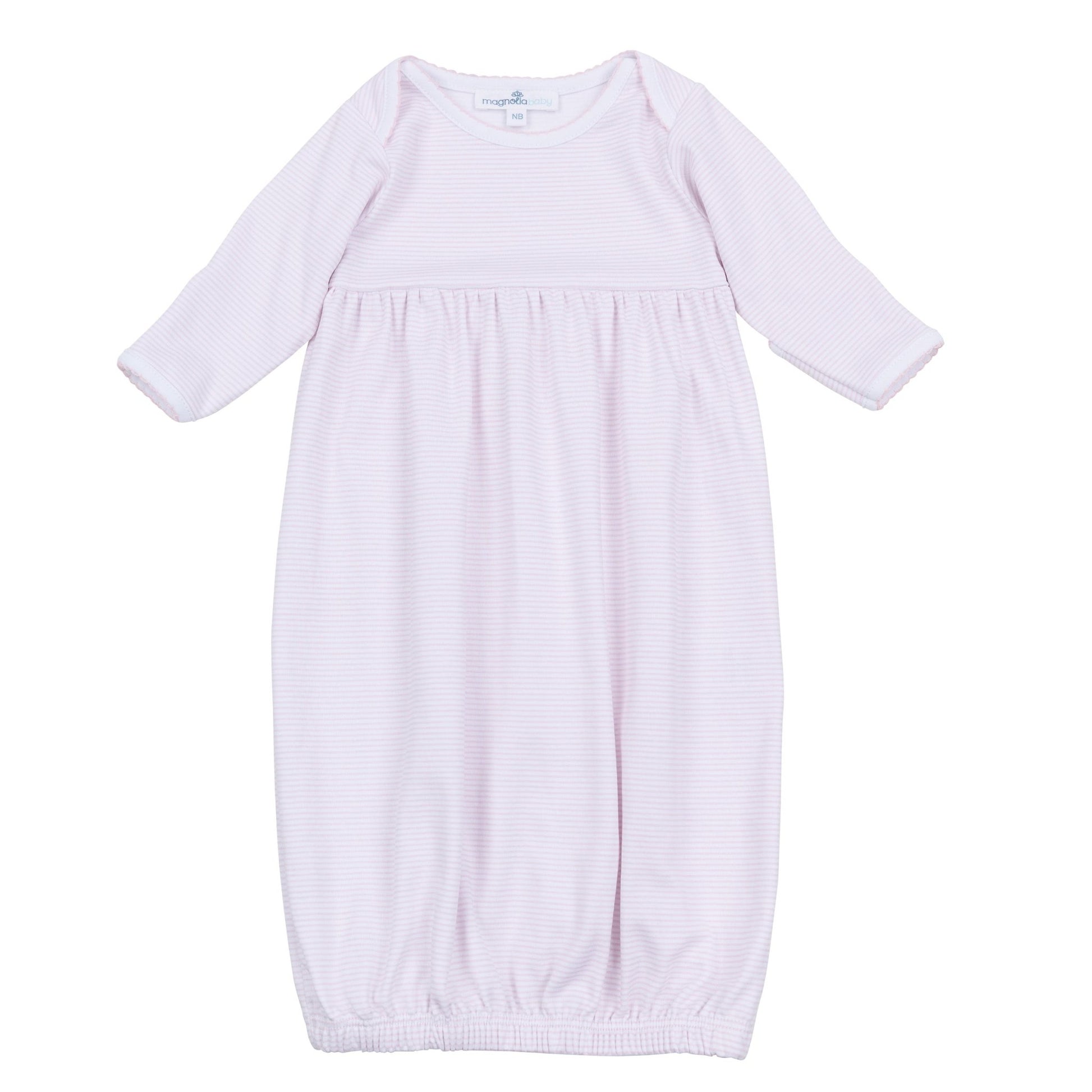 Mini Stripes Gathered Gown - Pink - Magnolia BabyGown