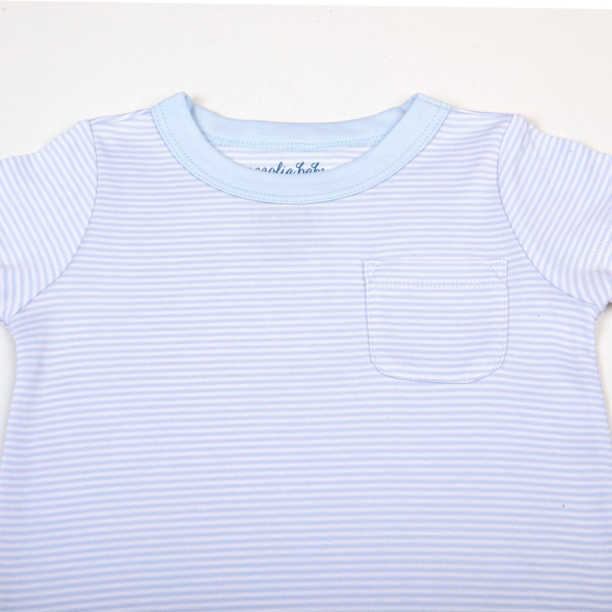 Mini Stripes Girl's Short Sleeve Nightdress - Blue - Magnolia BabyNightdress