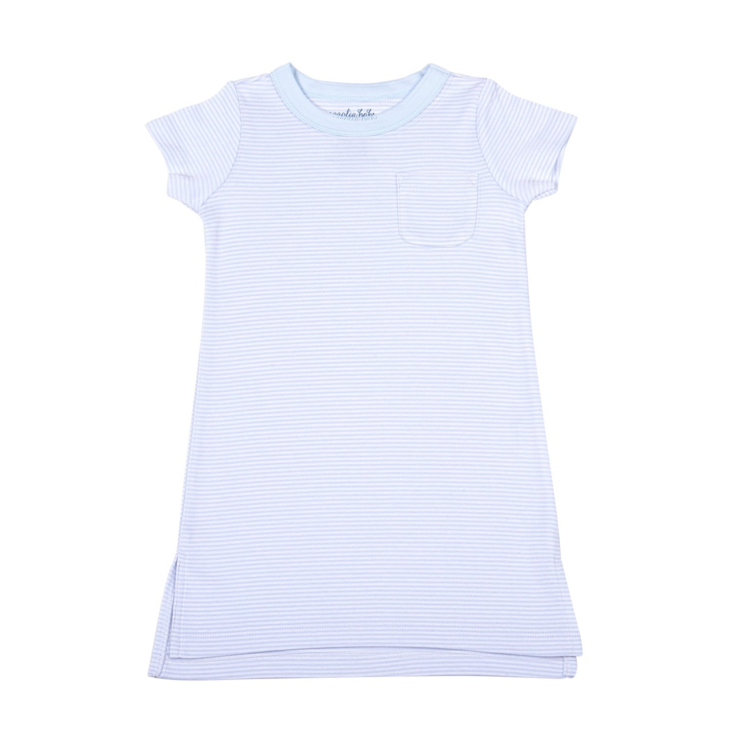 Mini Stripes Girl's Short Sleeve Nightdress - Blue - Magnolia BabyNightdress