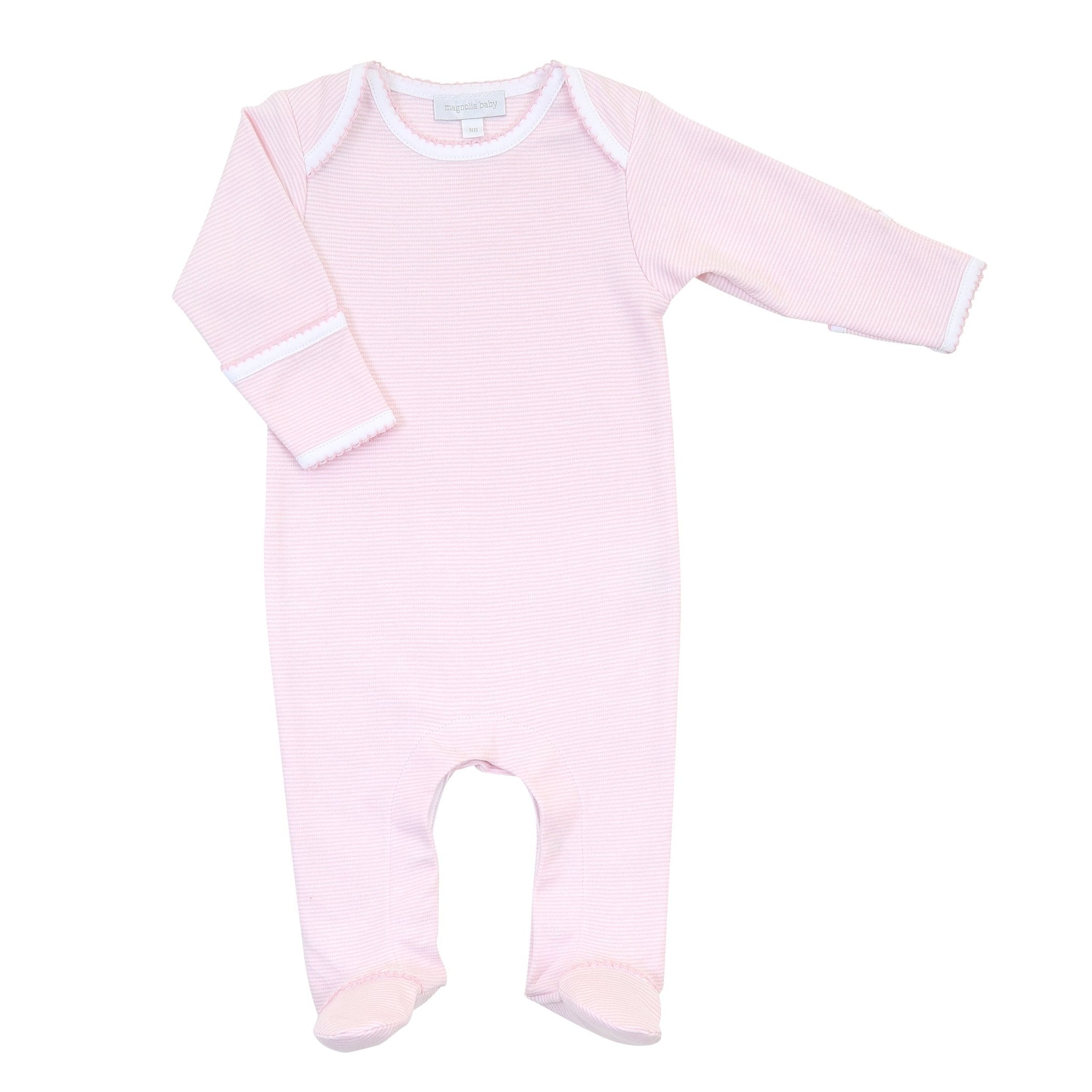 Mini Stripes Lap Footie - Pink - Magnolia BabyFootie