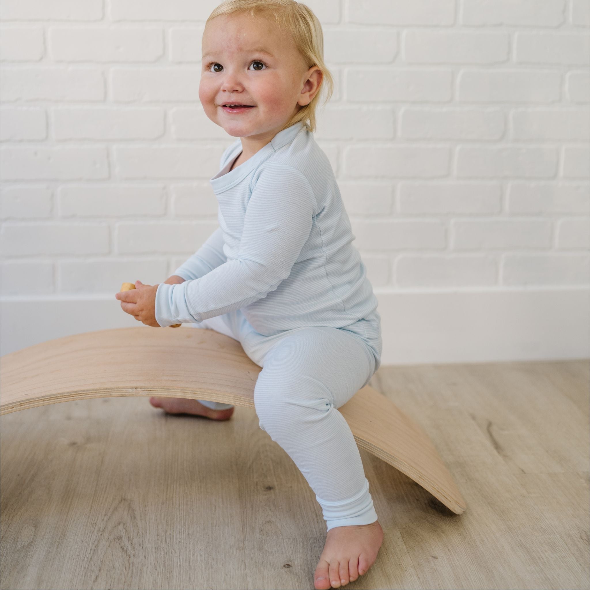 Mini Stripes Long Pajamas - Blue - Magnolia BabyLong Pajamas