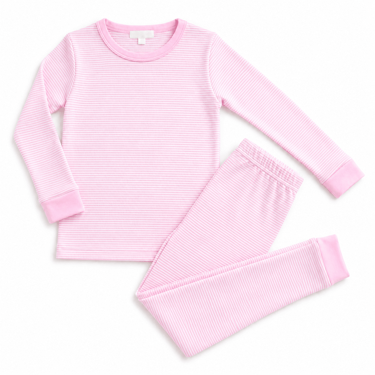 Mini Stripes Long Pajamas - Pink - Magnolia BabyLong Pajamas