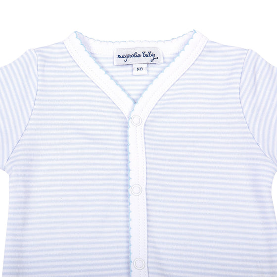 Mini Stripes Long Sleeve Bodysuit - Blue - Magnolia BabyBodysuit