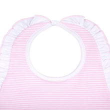  Mini Stripes Ruffle Bib - Pink - Magnolia BabyBib