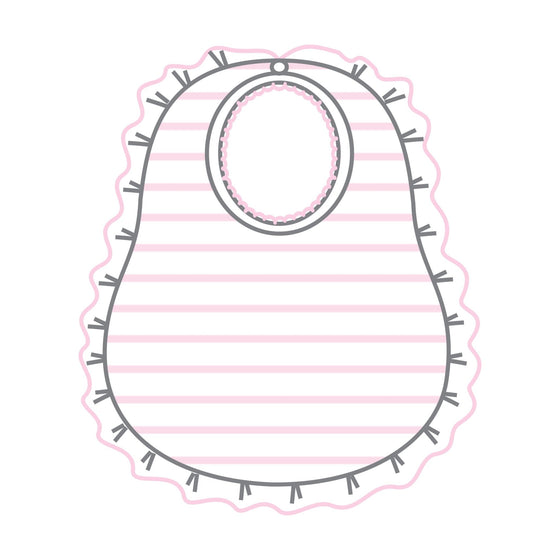 Mini Stripes Ruffle Bib - Pink - Magnolia BabyBib