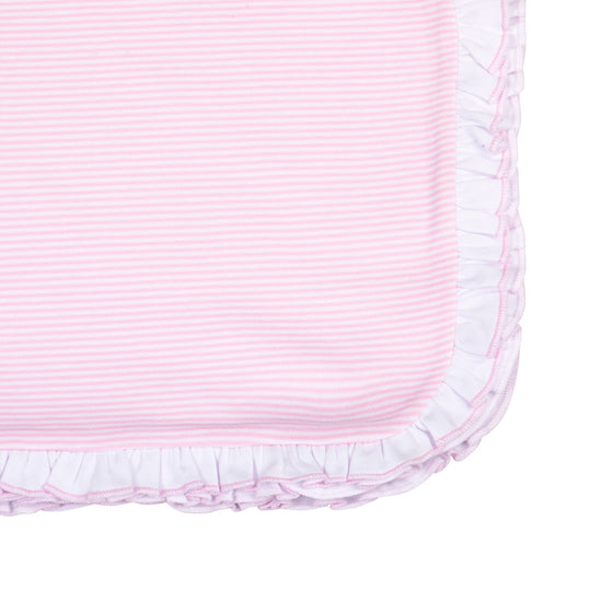 Mini Stripes Ruffle Receiving Blanket - Pink - Magnolia BabyReceiving Blanket