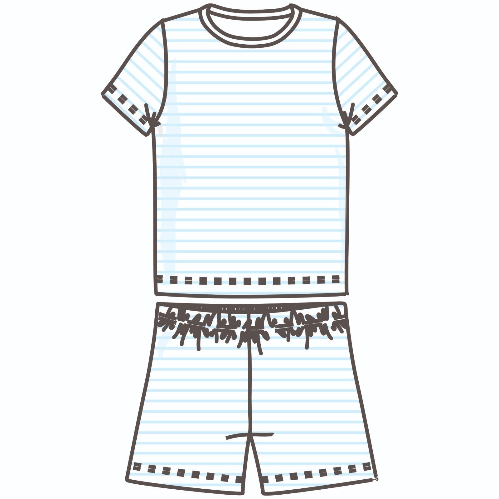 Mini Stripes Short Pajamas - Light Blue - Magnolia BabyShort Pajamas