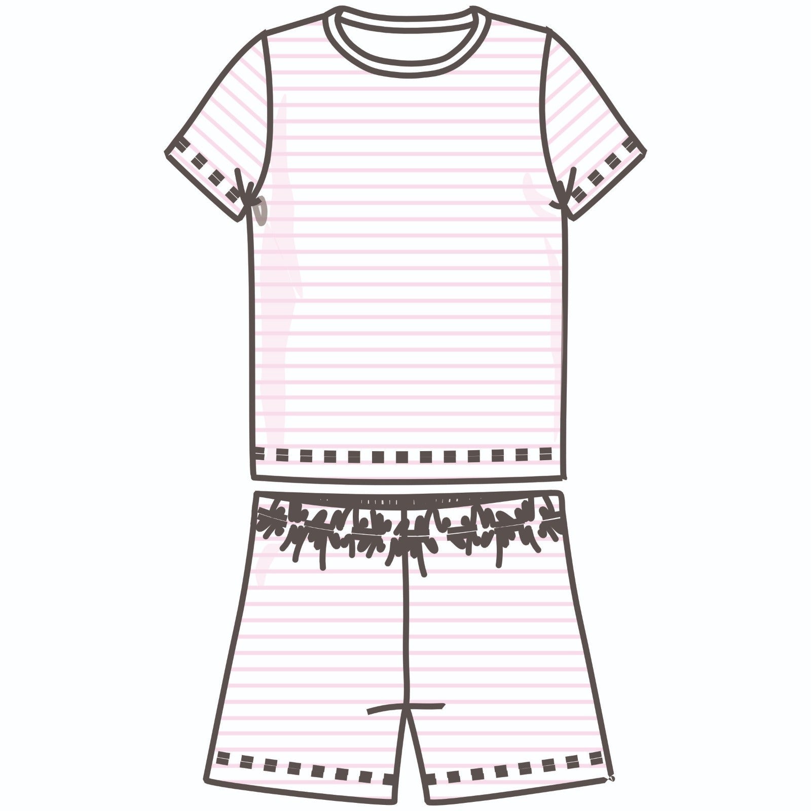Mini Stripes Short Pajamas - Pink - Magnolia BabyShort Pajamas