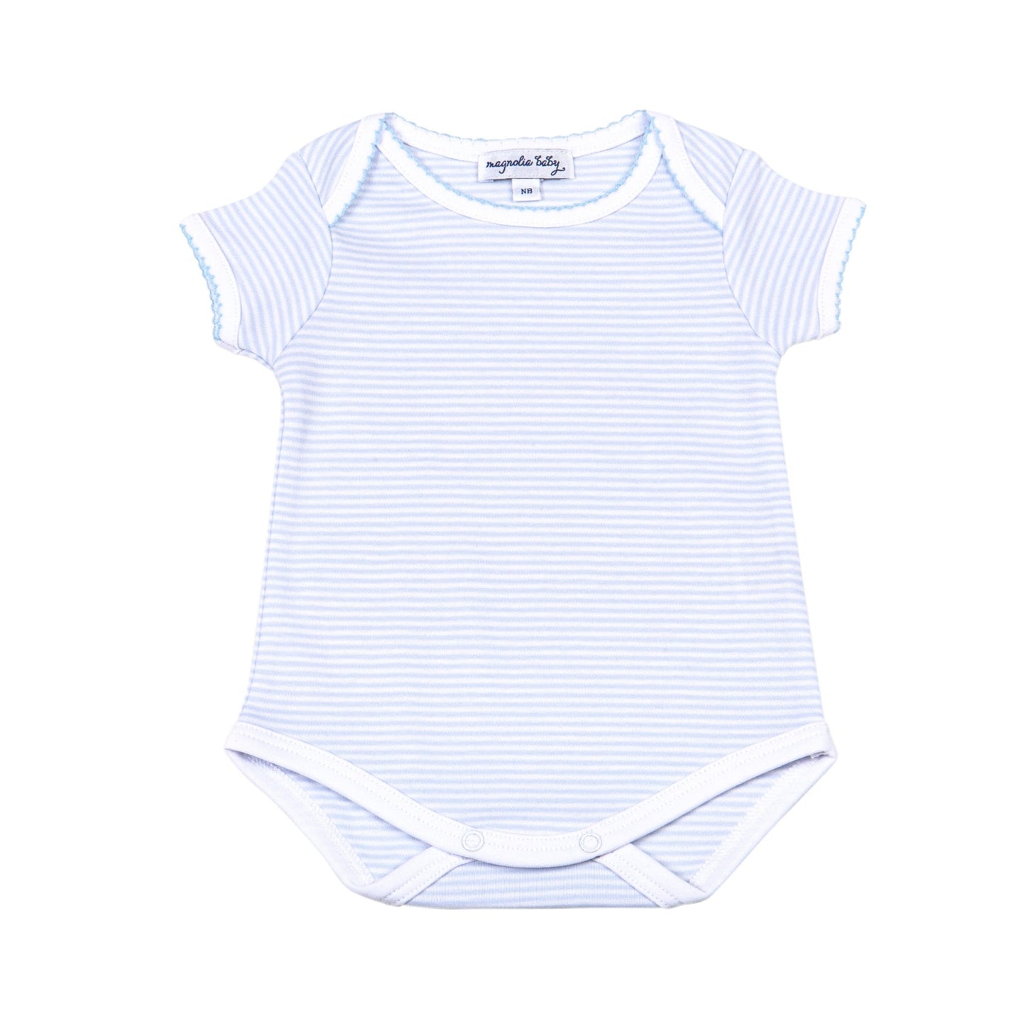 Mini Stripes Short Sleeve Bodysuit - Blue - Magnolia BabyBodysuit