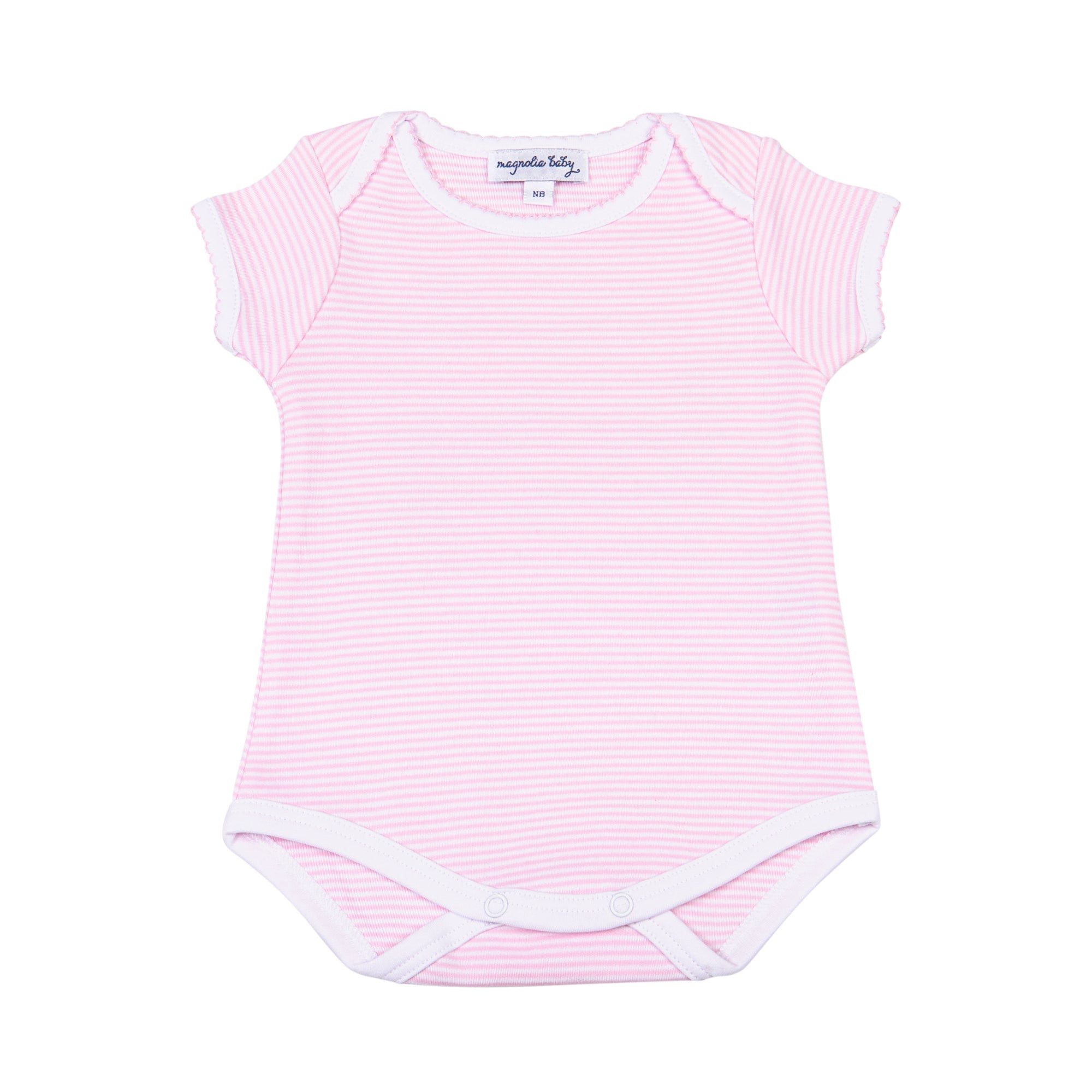 Mini Stripes Short Sleeve Bodysuit - Pink - Magnolia BabyBodysuit