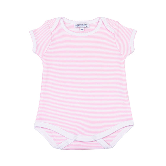 Mini Stripes Short Sleeve Bodysuit - Pink - Magnolia BabyBodysuit