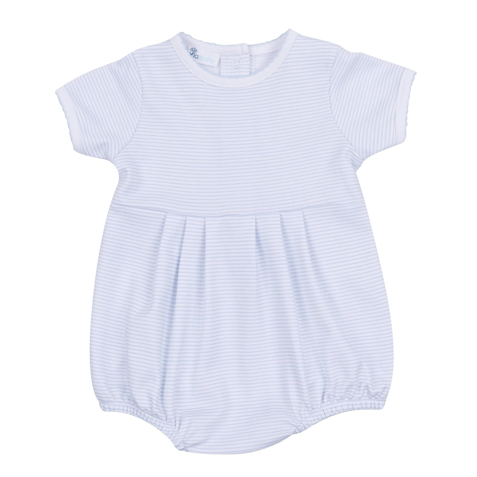 Mini Stripes Short Sleeve Bubble - Light Blue - Magnolia BabyBubble