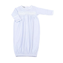  Mini Stripes Smocked Gathered Gown - Blue - Magnolia BabyGown