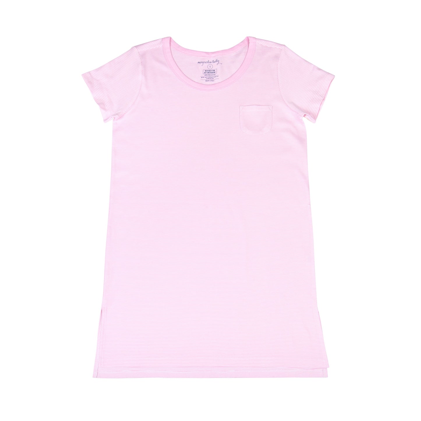Mini Stripes Women's Night Short Sleeve Shirt - Pink - Magnolia BabyNight Shirt