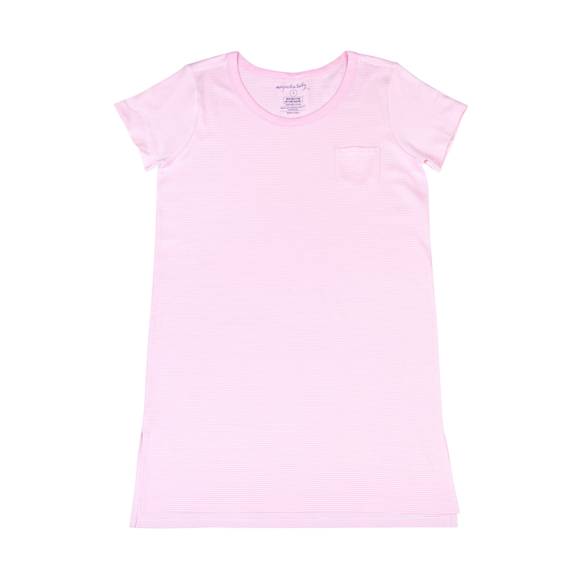 Mini Stripes Women's Night Short Sleeve Shirt - Pink - Magnolia BabyNight Shirt