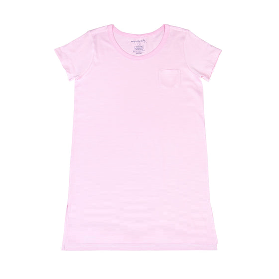 Mini Stripes Women's Night Short Sleeve Shirt - Pink - Magnolia BabyNight Shirt