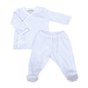 Mini Stripes X - Tee Footed Pant Set - Blue - Magnolia Baby2pc Pant Set