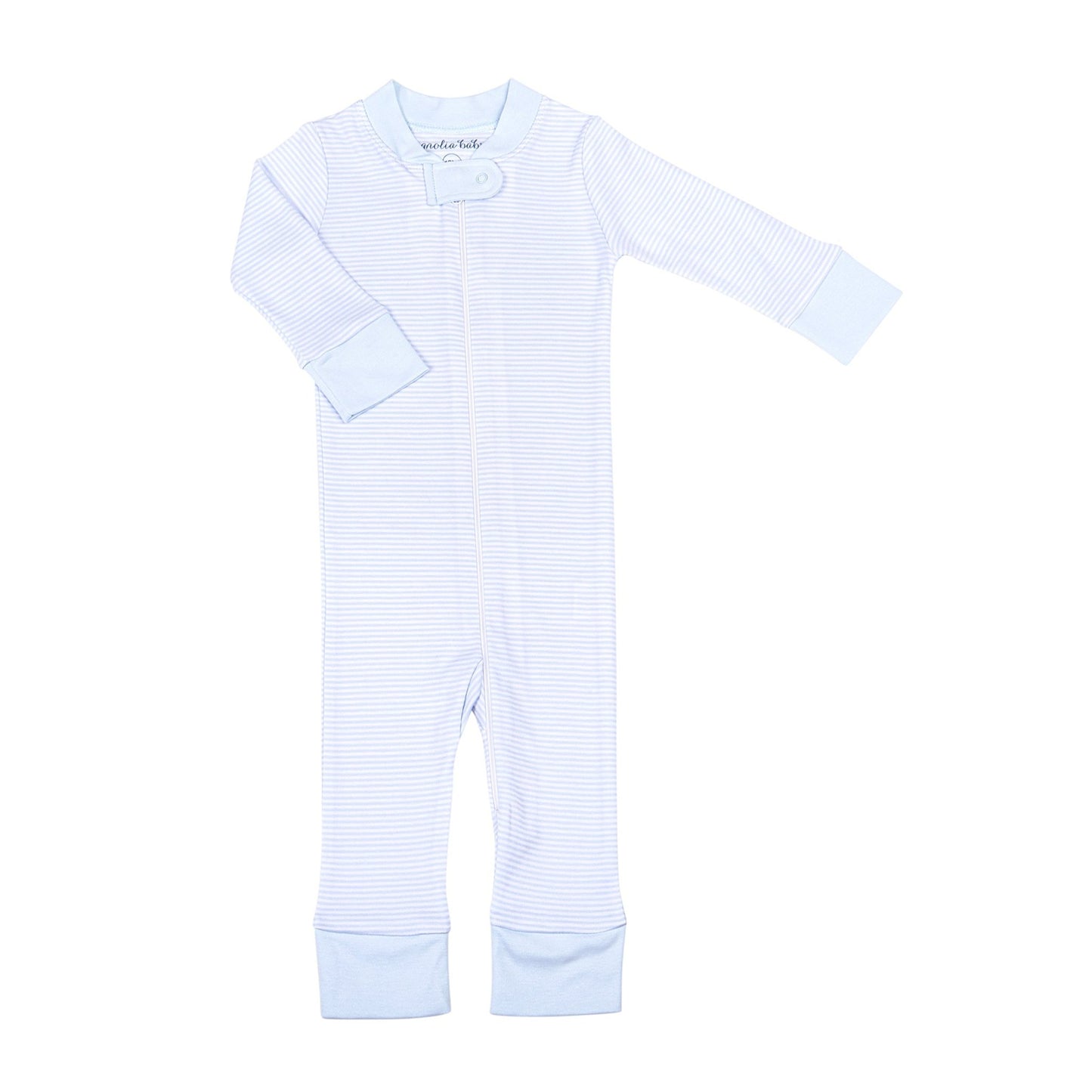 Mini Stripes Zip Pajamas - Blue - Magnolia BabyZipper Pajamas