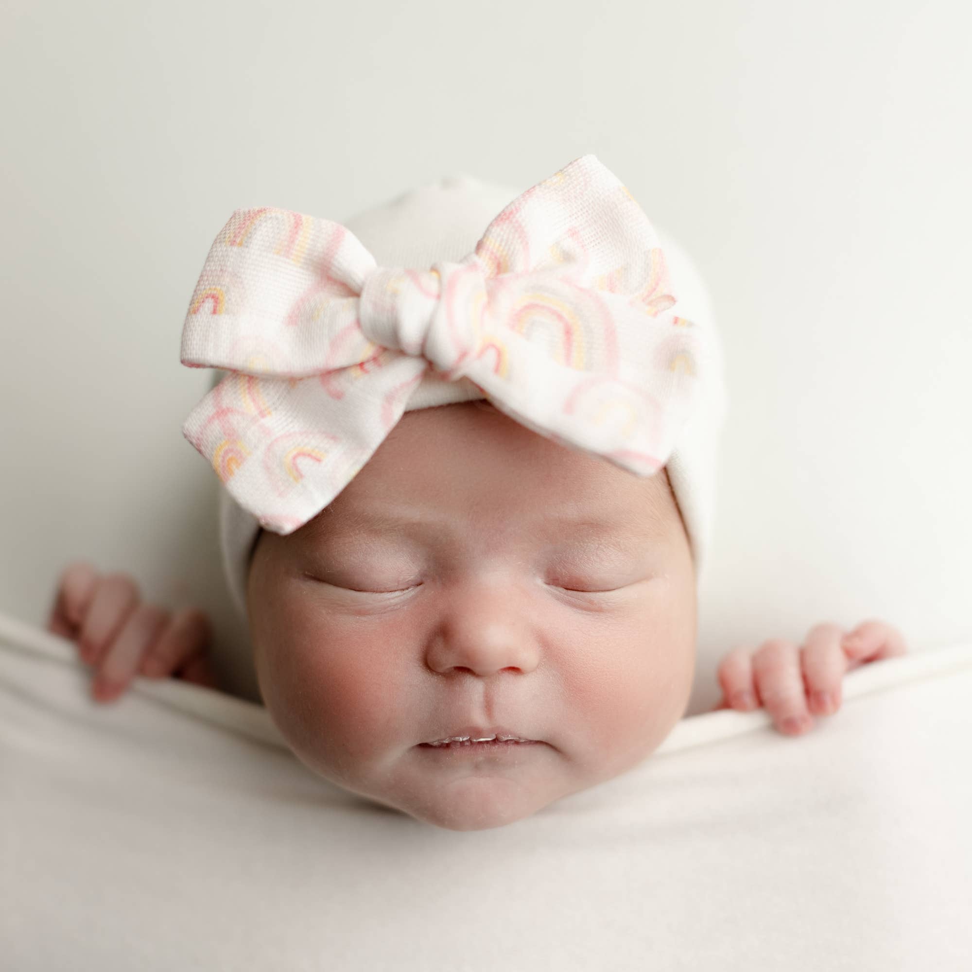 Muslin Bow Hat - Pink Rainbow - Magnolia BabyHat