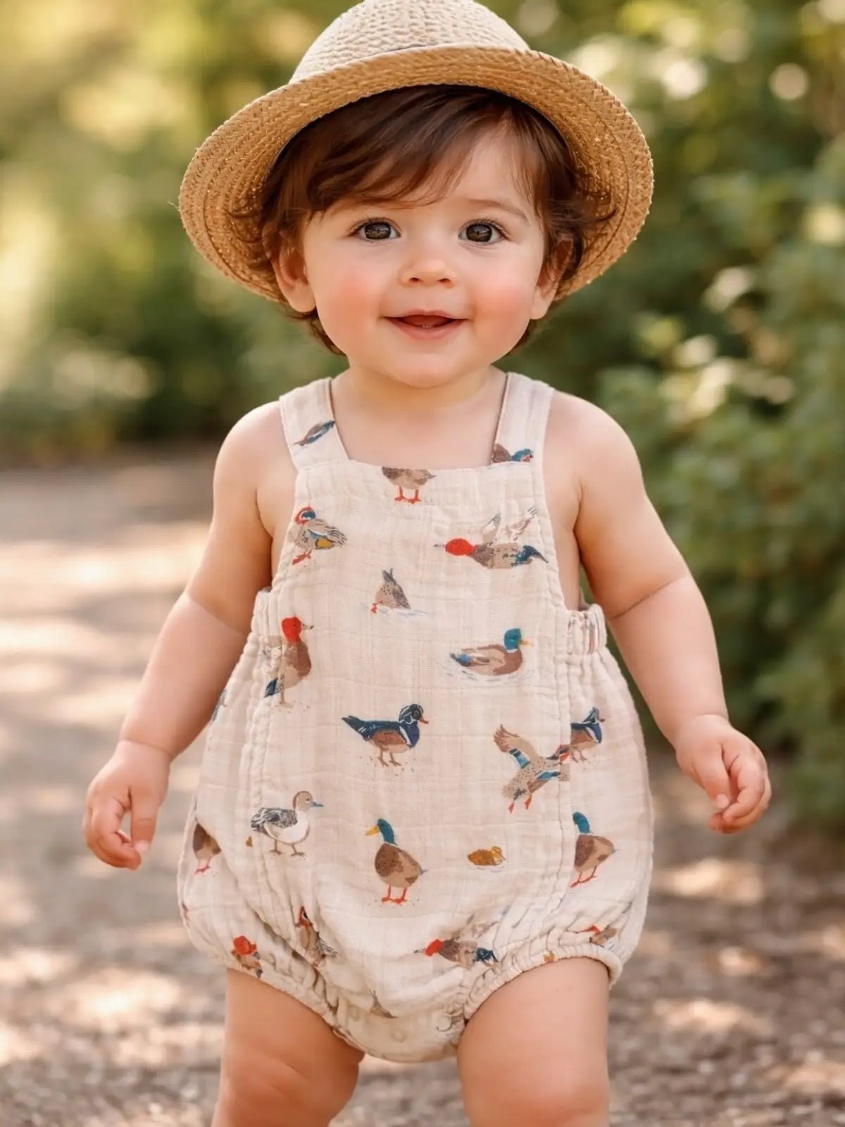 Muslin Retro Sunsuit - Ducks - Magnolia BabyBubble