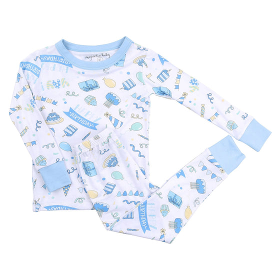 My Birthday! Blue Toddler Long Pajamas - Magnolia BabyLong Pajamas