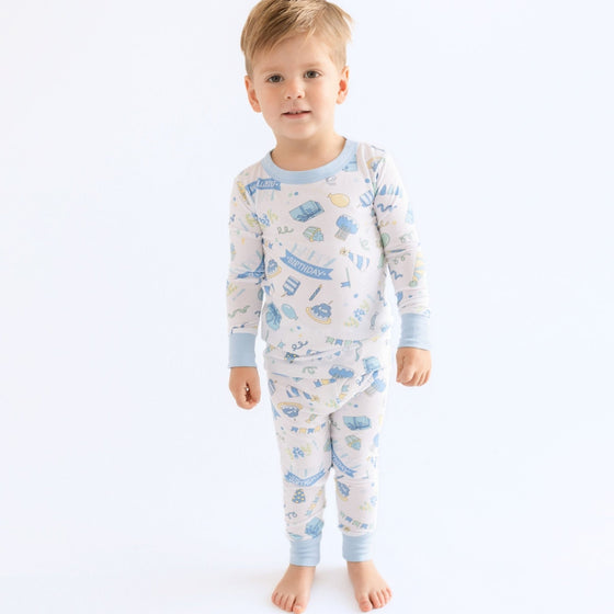 My Birthday! Blue Toddler Long Pajamas - Magnolia BabyLong Pajamas