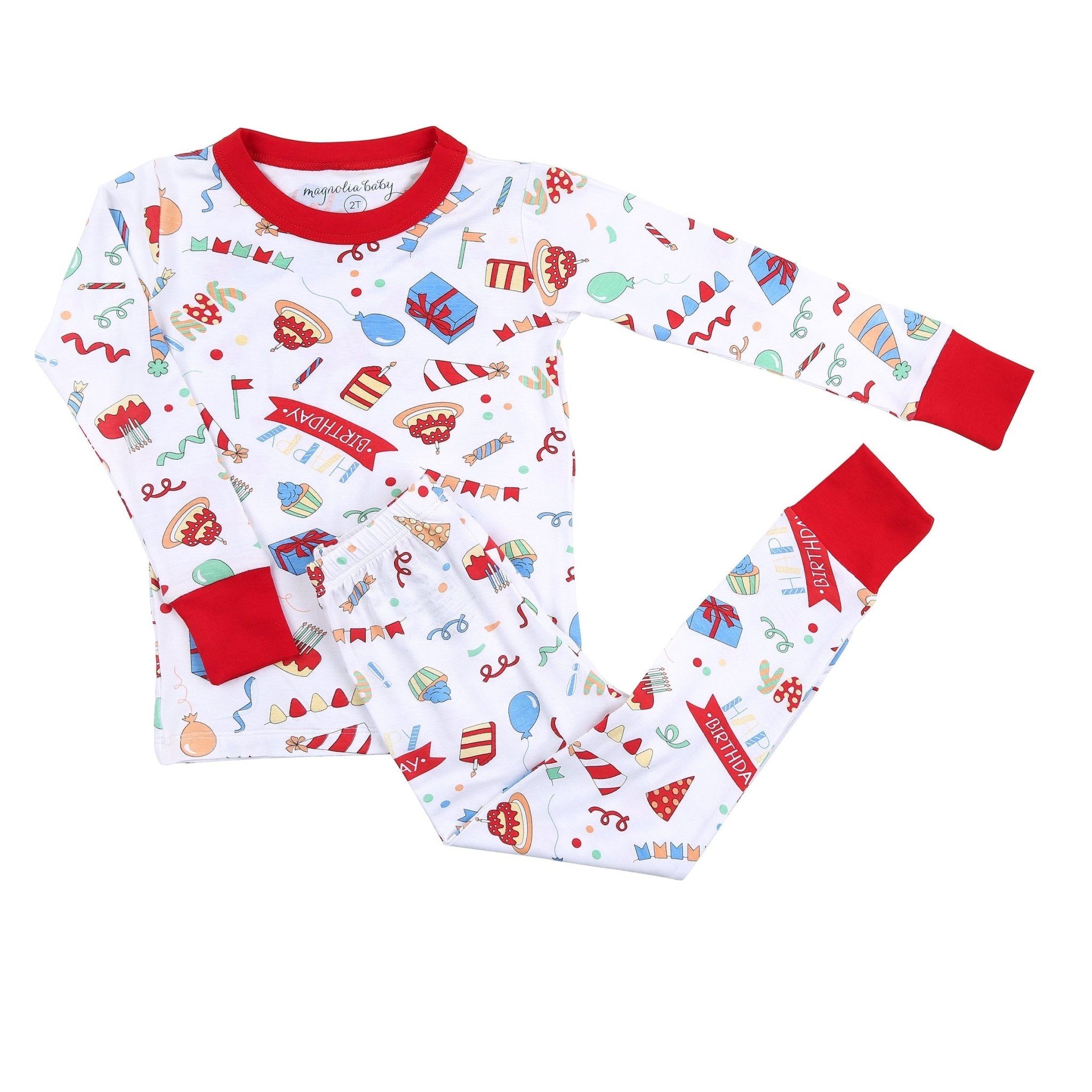 My Birthday! Red Toddler Long Pajamas - Magnolia BabyLong Pajamas