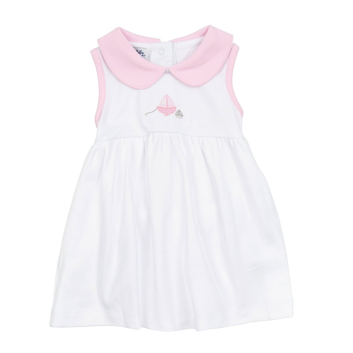 My First Sailboat Embroidered Collared Dress - Pink - Magnolia BabyDress