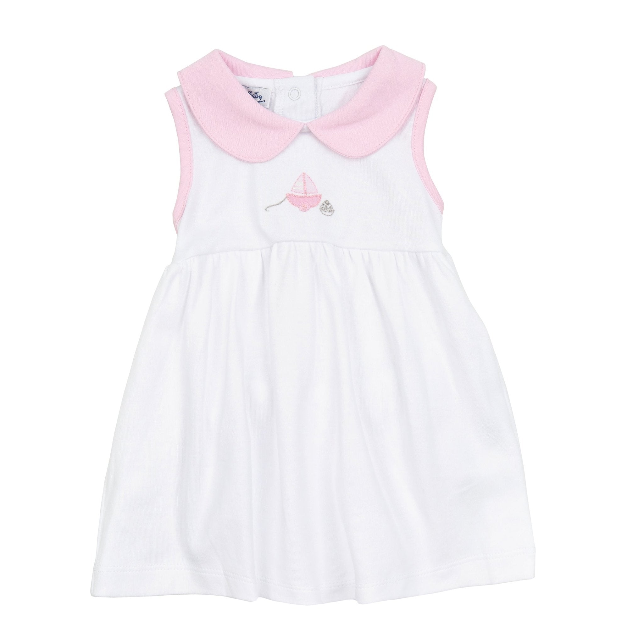 My First Sailboat Embroidered Collared Dress - Pink - Magnolia BabyDress