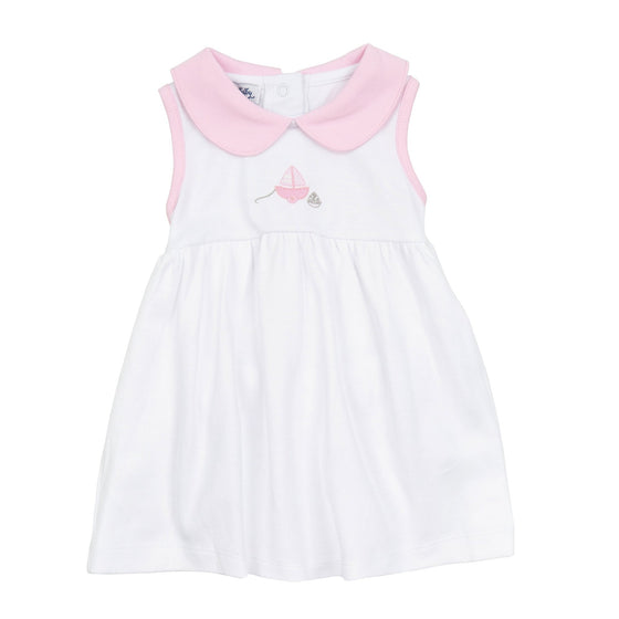 My First Sailboat Embroidered Collared Dress - Pink - Magnolia BabyDress