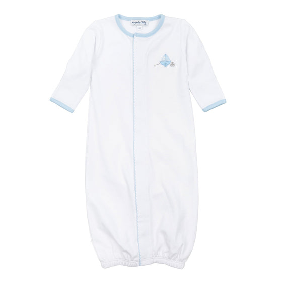 My First Sailboat Embroidered Converter - Light Blue - Magnolia BabyConverter Gown