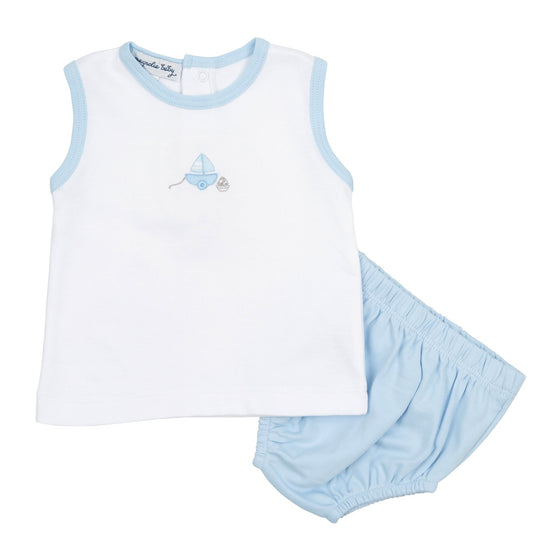 My First Sailboat Embroidered Diaper Cover Set - Light Blue - Magnolia BabyDiaper Cover