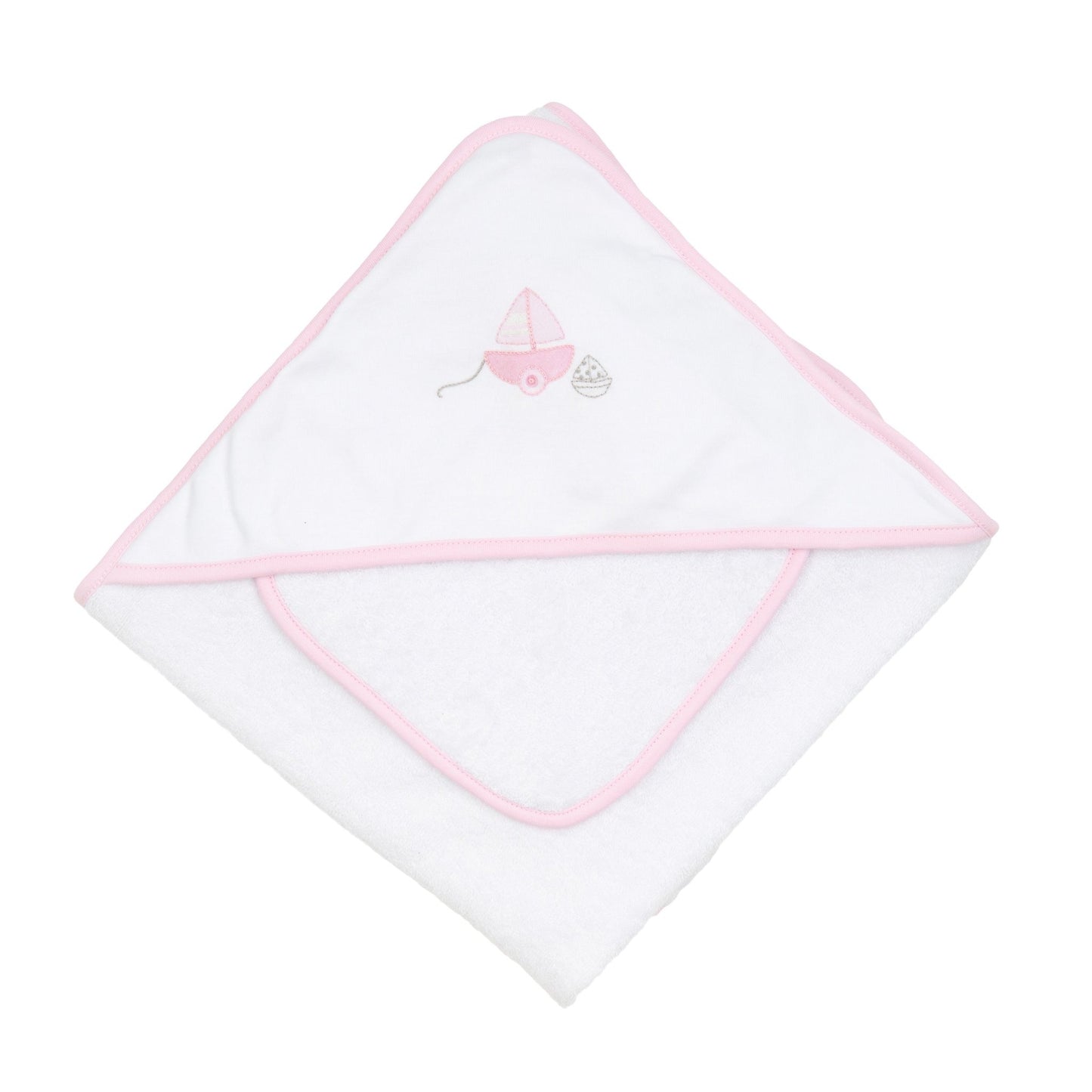 My First Sailboat Embroidered Towel Set - Pink - Magnolia BabyTowel Set
